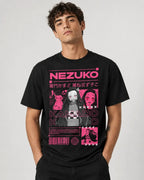 Camiseta Nezuko Kamado Negra 100% Algodón Anime