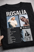 Camiseta Rosalia Negra Unisex Lux Tracklist Algodón Fanatico