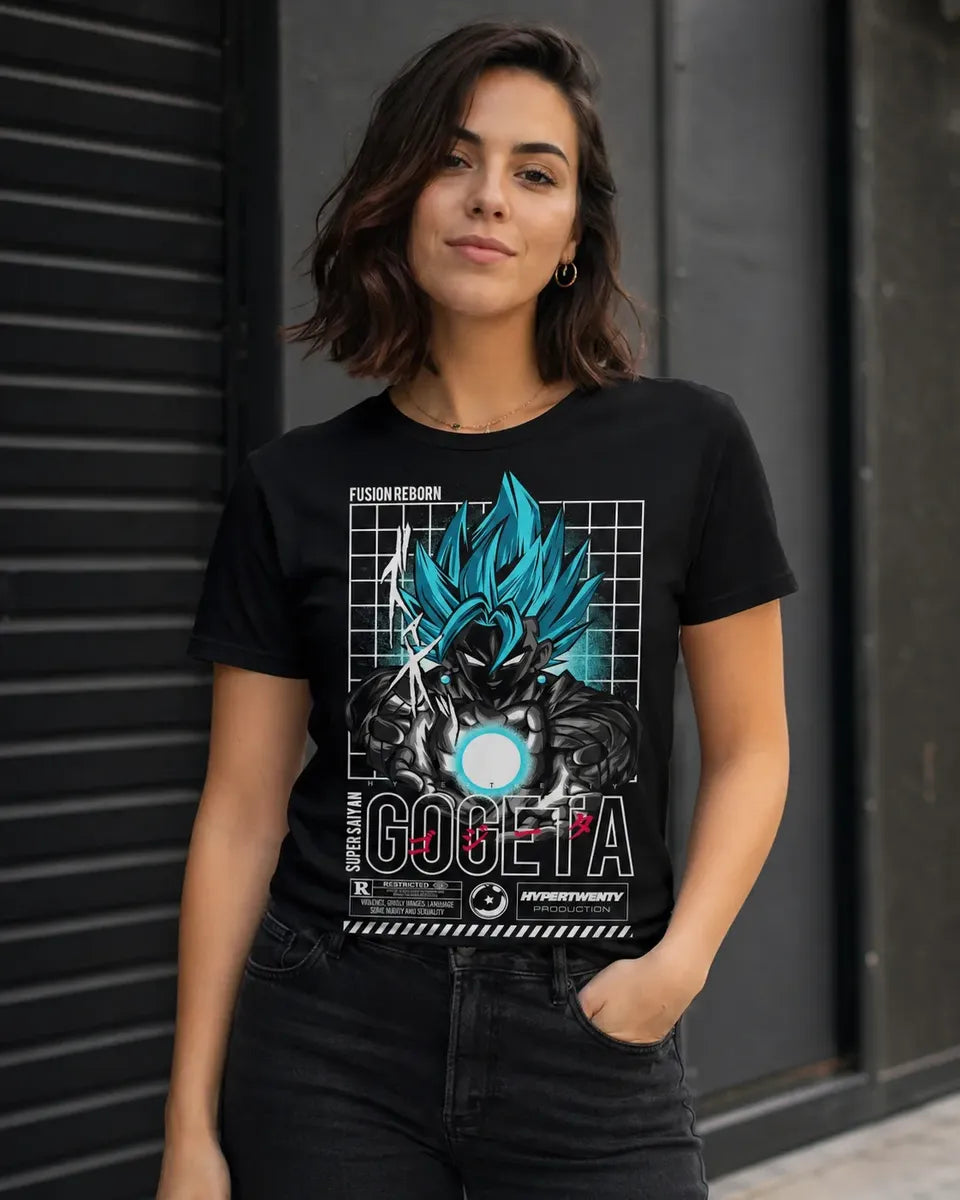 Camiseta Gogeta Super Saiyan Blue Negra Unisex Dragon Ball