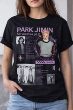 Camiseta Jimin Bts Negra Unisex Set Me Free Mochi Kpop Army
