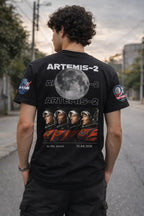Camiseta Nasa Artemis 2 Negra Unisex Cohete Luna To The Moon