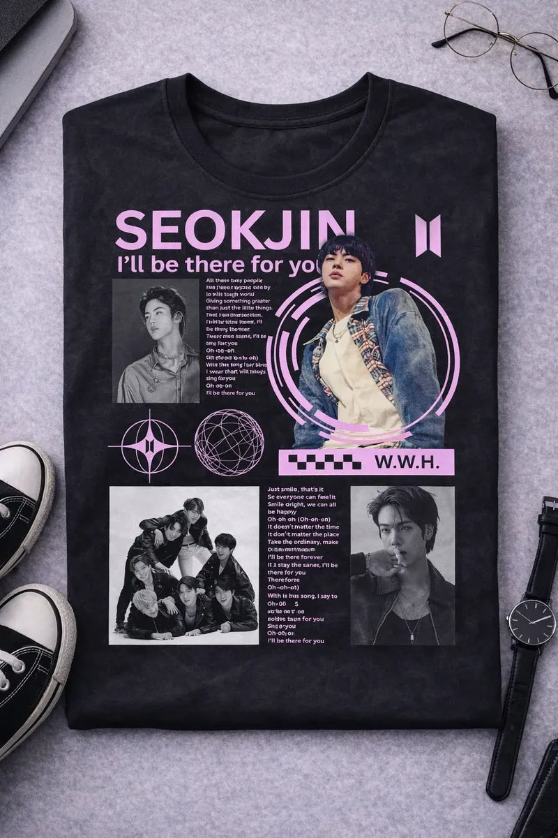Camiseta Jin Seokjin Bts Negra Unisex Ill Be There Kpop Army