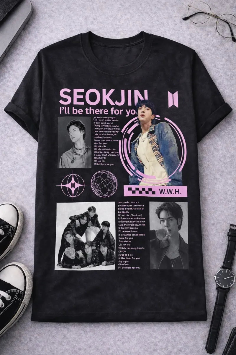 Camiseta Jin Seokjin Bts Negra Unisex Ill Be There Kpop Army