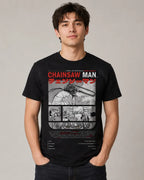Camiseta Denji Chainsaw Man Negra 100% Algodón