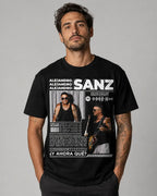 Camiseta Alejandro Sanz Negra Unisex 2025 Algodón
