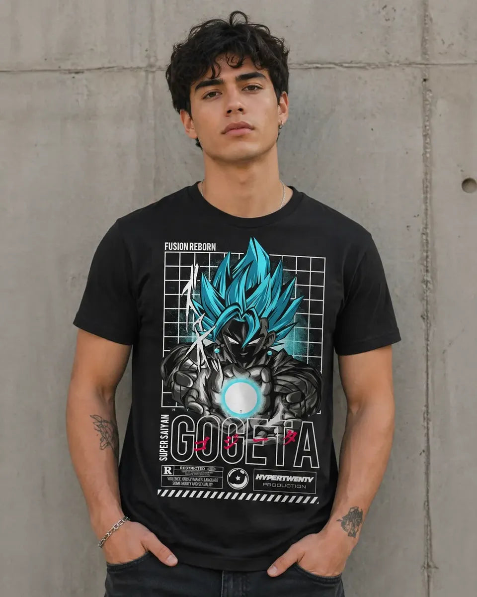 Camiseta Gogeta Super Saiyan Blue Negra Unisex Dragon Ball