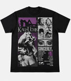 Camiseta Kali Uchis Negra Estampada Ajuste Normal