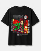 Camiseta Tanjiro Kimetsu Negra 100% Algodón Corte Normal