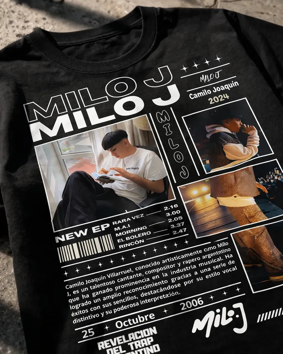Camiseta Hombre Ropa Urbana Trap Streetwear Milo J Algodón