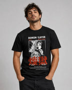 Camiseta Rengoku Demon Slayer Negra Algodón Normal