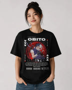Camiseta Obito Uchiha Naruto Negra 100% Algodón Anime
