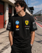 Camiseta Formula 1 Ferrari Mercedes Amg Petronas Negra Unise