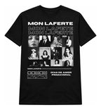 Camiseta Mon Laferte Negra Unisex Collage Dias De Amor Prima