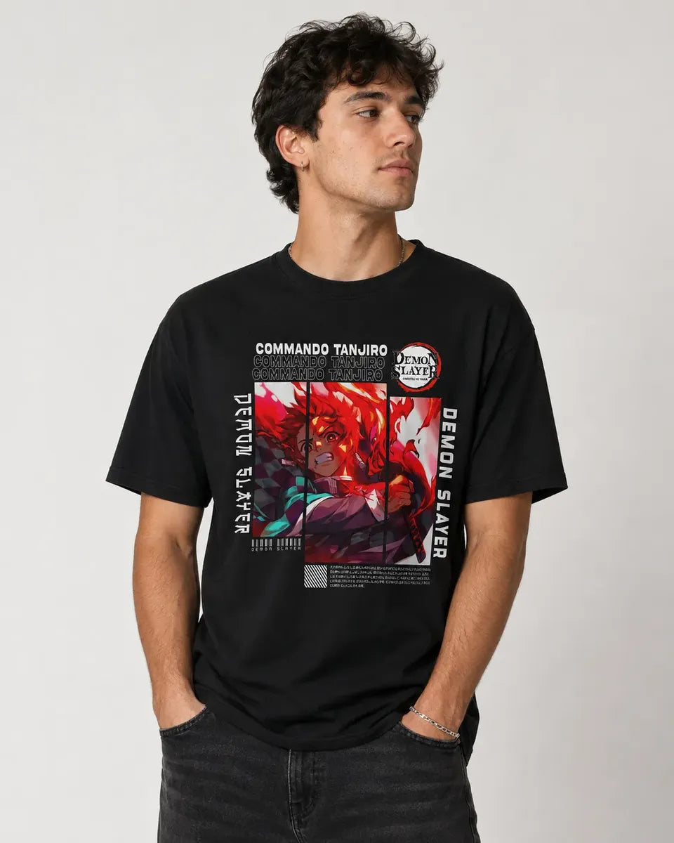 Camiseta Cazador Tanjiro Negra 100% Algodón Unisex