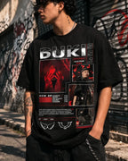 Camiseta Duki Negra Unisex Cuello R A.d.a Tour 2024 Modo Dia