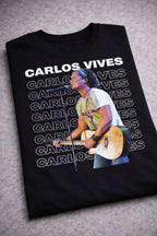 Camiseta Carlos Vives Negra Unisex Foto En Vivo Vallenatopop