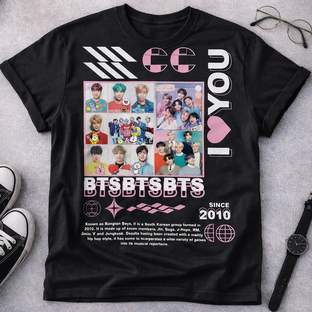 Camiseta Bts Negra Unisex Bangtan Boys Since 2010 Kpop Army