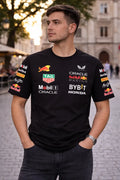 Camiseta Red Bull Racing Negra Unisex F1 Sponsors Oracle