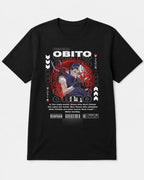 Camiseta Obito Uchiha Naruto Negra 100% Algodón Anime