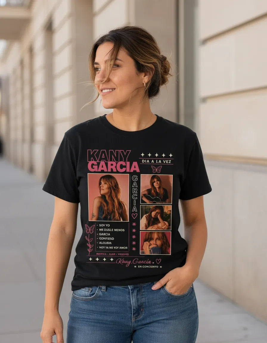 Camiseta Mujer Negra Musica Latina Concierto Normal