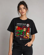 Camiseta Tanjiro Kimetsu Negra 100% Algodón Corte Normal